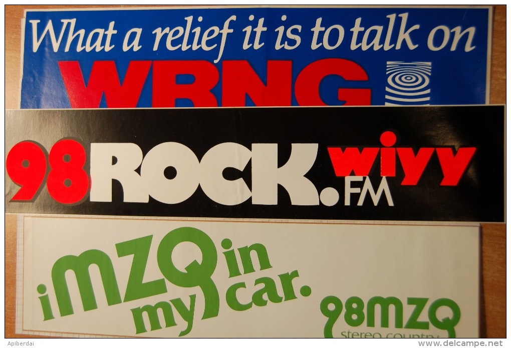 Vintage 70's 3 Radio Decals Stickers - Autocollants