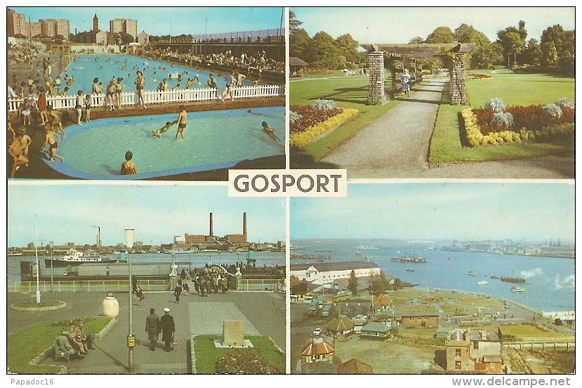 GB - Ha - Gosport - Multiview : Foster Gardens,, Ferry, Bathing Pool, Portsmouth Harbour - N° PLC2735  (1972) - Autres & Non Classés