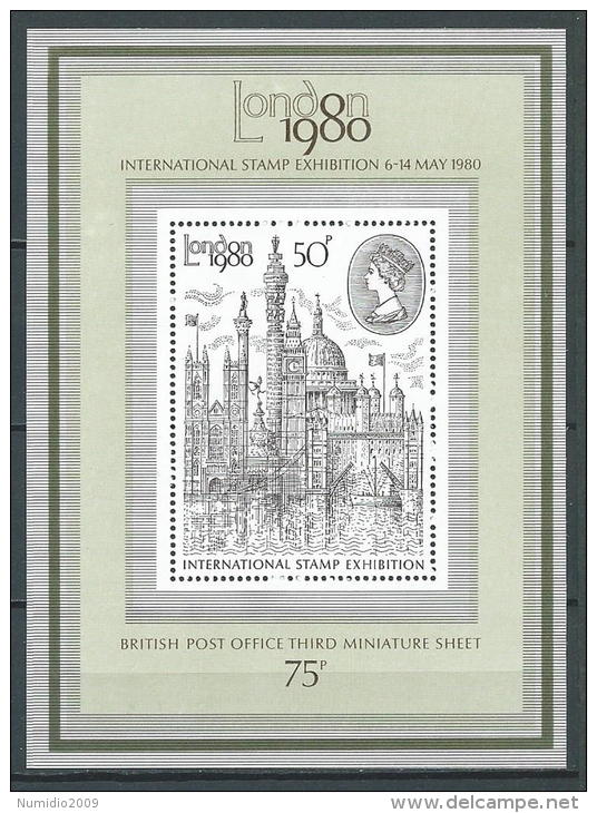 1980 GRAN BRETAGNA FOGLIETTO LONDON 80 MNH ** - ED - Blocks & Miniature Sheets