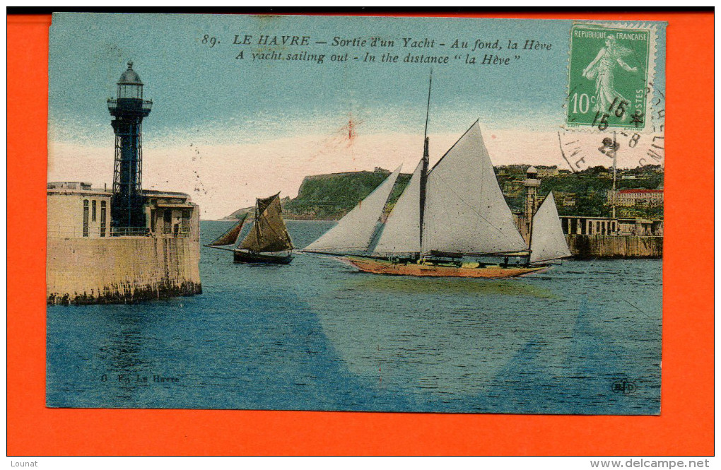 Bâteau - Le HAVRE - Sortie D'un YACHT - Au Fond, La Hève - Voiliers