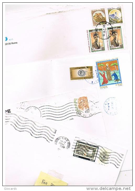 ITALIA (ITALY) - STORIA POSTALE - LOTTO DI 4 LETTERE X INTERNO BANCA ITALIA CON BANDELLA + ALTRI) - RIF. 2226 - 1991-00: Marcophilia