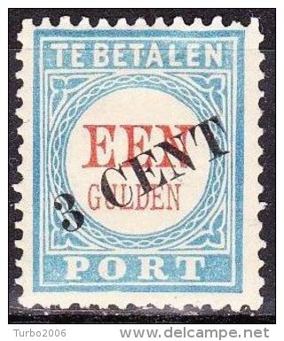 1906-1909 Portzegels Lichtblauw / Rood Cijfer : EEN Gulden Met Opdruk 3 Cent NVPH P 27 III Ongestempeld - Postage Due