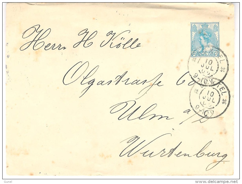 10 JUL 05 Envelop G9 Met Grootrond BOXTEL Naar Ulm - Postal Stationery