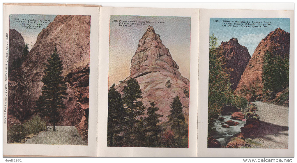 18 Bilder 15x10 cm,  seven Falls, South Cheyenne Canon, Colorado Springs,  ca. 1915