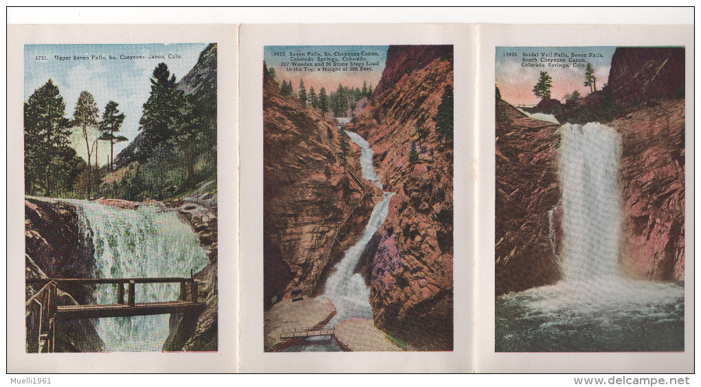 18 Bilder 15x10 cm,  seven Falls, South Cheyenne Canon, Colorado Springs,  ca. 1915