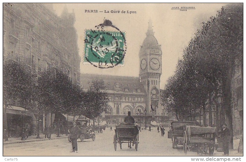 Paris 75 - Chemins De Fer -  Immeuble Rue - Gare De Lyon 1913 - Editeur Jules Seeberger - Stations, Underground