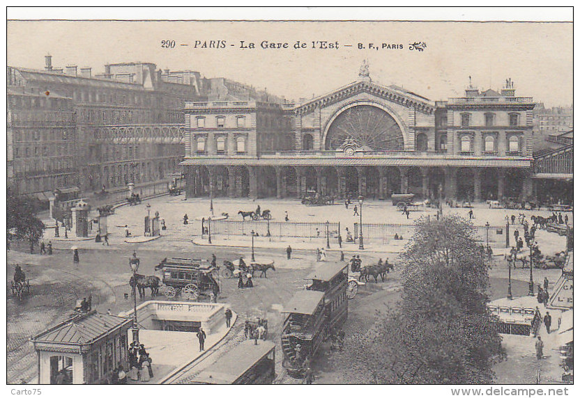 Paris 75 - Chemins De Fer -  Façade Gare De L'Est - Editeur B.F. - Métro Parisien, Gares