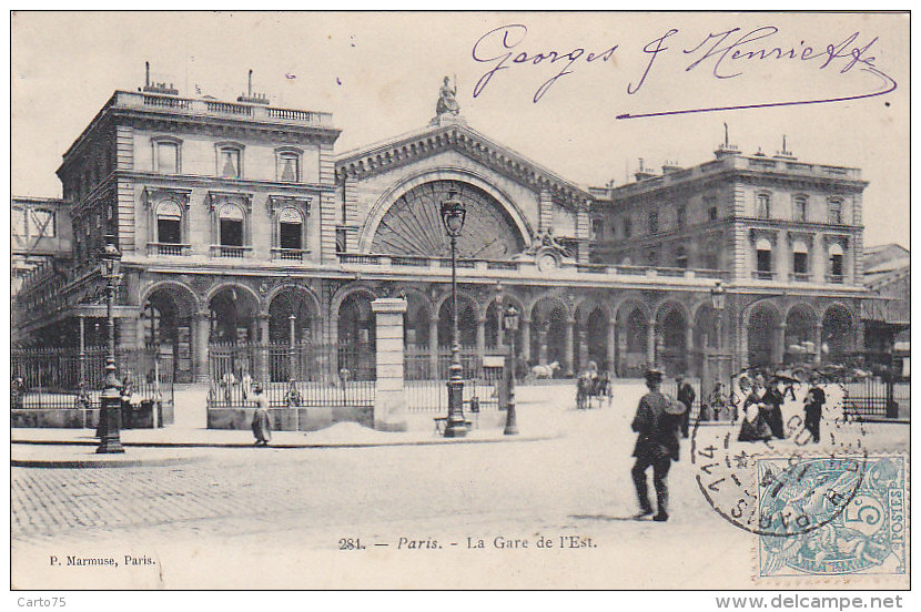 Paris 75 - Chemins De Fer -  Façade Gare De L'Est - Métro Parisien, Gares