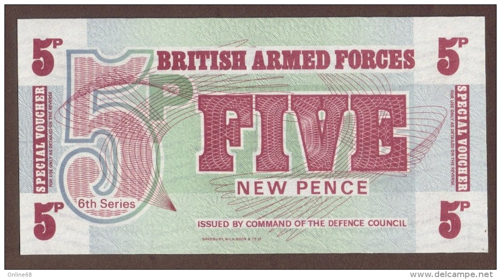 GB BAF 5 NEW PENCE (1972)  "6th Series" Issue - British Armed Forces & Special Vouchers