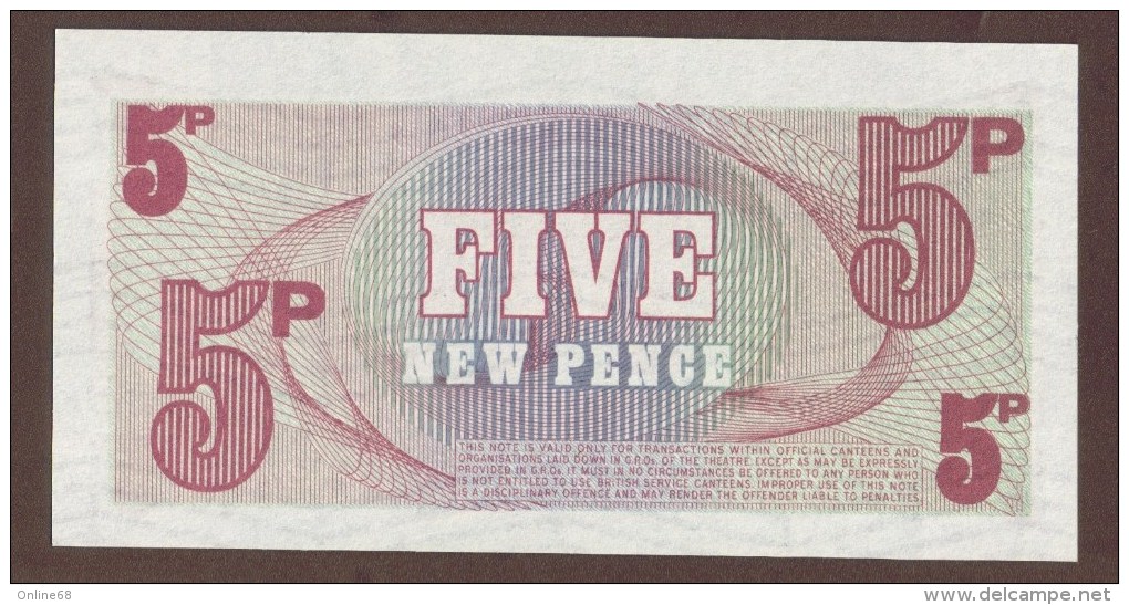 GB BAF 5 NEW PENCE (1972)  "6th Series" Issue - British Armed Forces & Special Vouchers