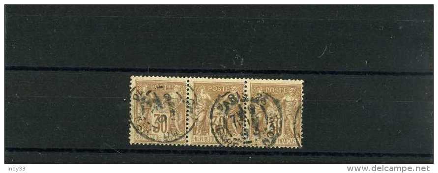 - FRANCE 1849/1900 . SAGES TYPE II . TIMBRES N°80  . BANDE DE 3 . - 1876-1898 Sage (Type II)