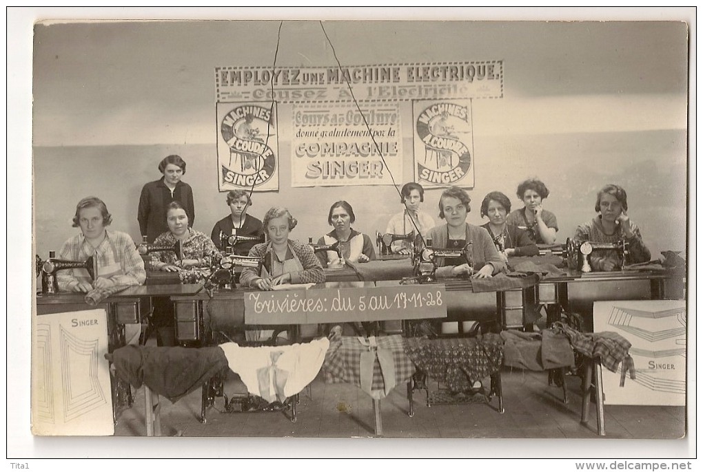 S1506 - Trivières - Cours De Couture "Publicité Machine à Coudre Singer" - La Louvière