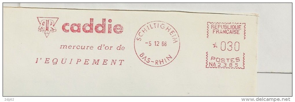 Commerce, Matériel, "Caddy", Bas Rhin, Schiltigheim - EMA Secap - Enveloppe Entière   (P057) - Sonstige & Ohne Zuordnung