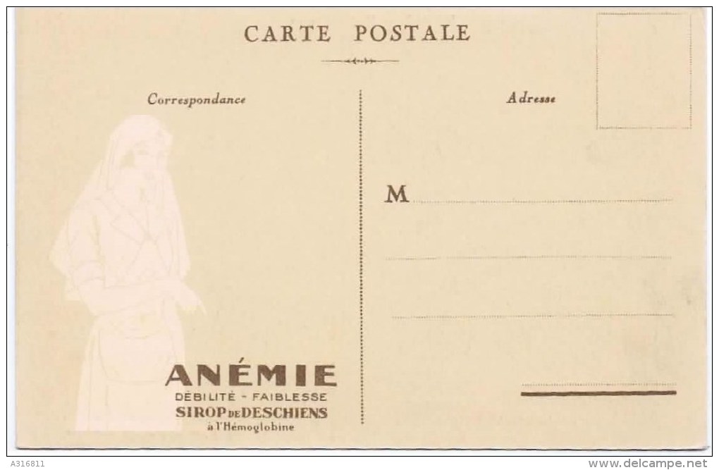 Cpa  PARIS NOTRE DAME?  Offert Par Hemoglobine Deschiens (AU DOS ANEMIE Debilite Faiblesse Sirop Deschiens A L Hemoglobi - Notre Dame De Paris