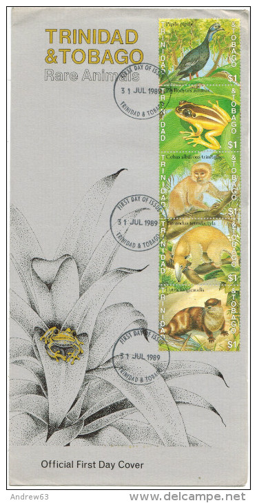 TRINIDAD & TOBAGO - 1989 - Rare Animals - FDC - Trindad & Tobago (1962-...)