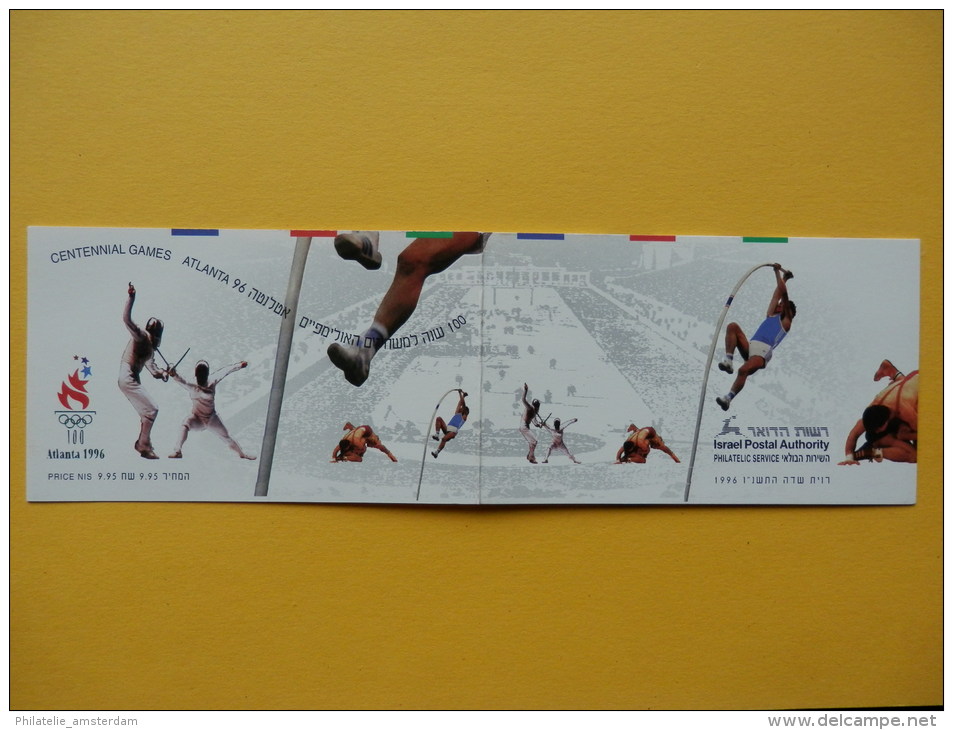 Israel 1996, OLYMPICS ATLANTA: Mi 1397-99, Type II,  (BK) - Booklets