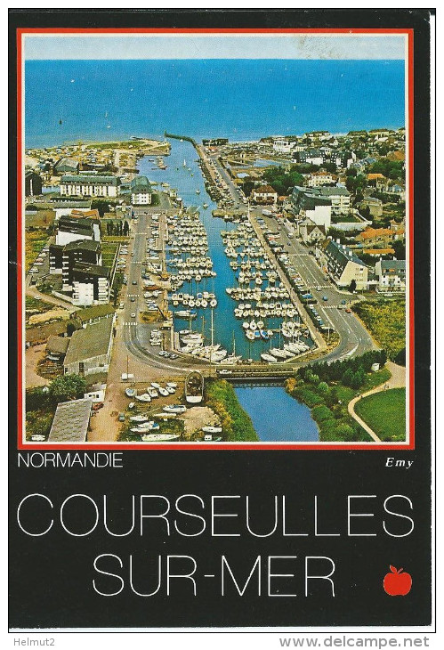 COURSEULLES SUR MER (Calvados) Vue Aérienne Port De Plaisance Et Chenal (RARE Circulé 1989 Voir Détails 2scan) MW903 - Courseulles-sur-Mer