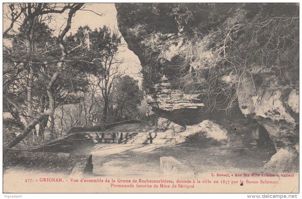 Cp , 26 , GRIGNAN , Vue D'ensemble De La Grotte De Rochecourbières, Donnée à La Ville En 1857 Par Le Baron Salomon - Grignan