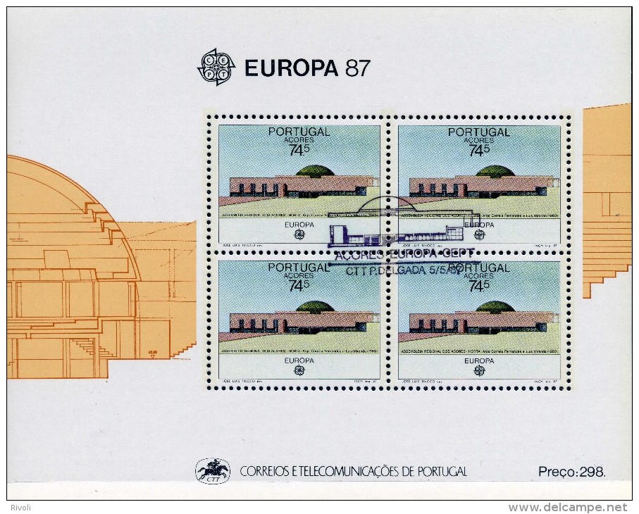 EUROPA CEPT PORTUGAL ACORES - 1987 - N° BF8   - OBLITERE COTE 11E - 1987