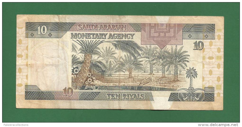 Saudi Arabia / Arabie Saoudite - 10 Riyal / SAR Banknote -  NO DATE ( 1961-83 ) - Used VF As Per Scan - Saudi Arabia