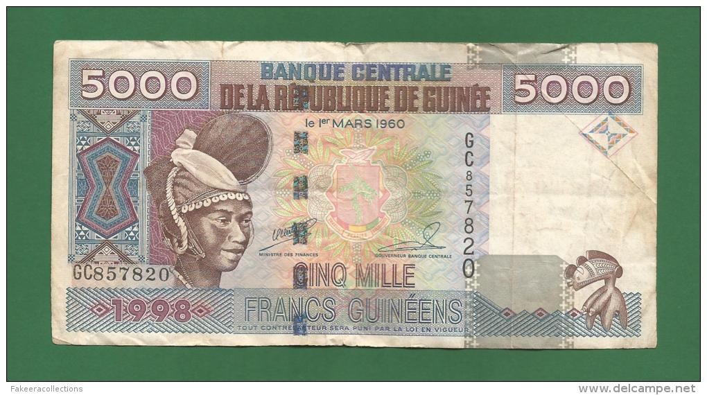 Republic Of Guinea - 5000 Guinean Franc / GNF Banknote -  1998 - Used VF As Per Scan - Guinea