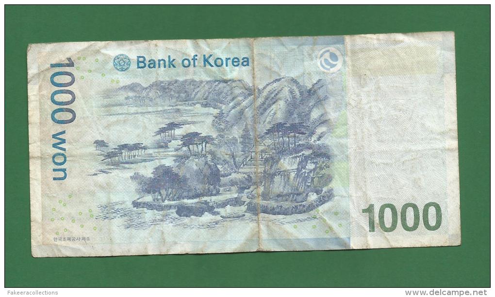 South Korea - 1000 Korean Won / KRW Banknote -  2007 - Used VF As Per Scan - Corea Del Sur
