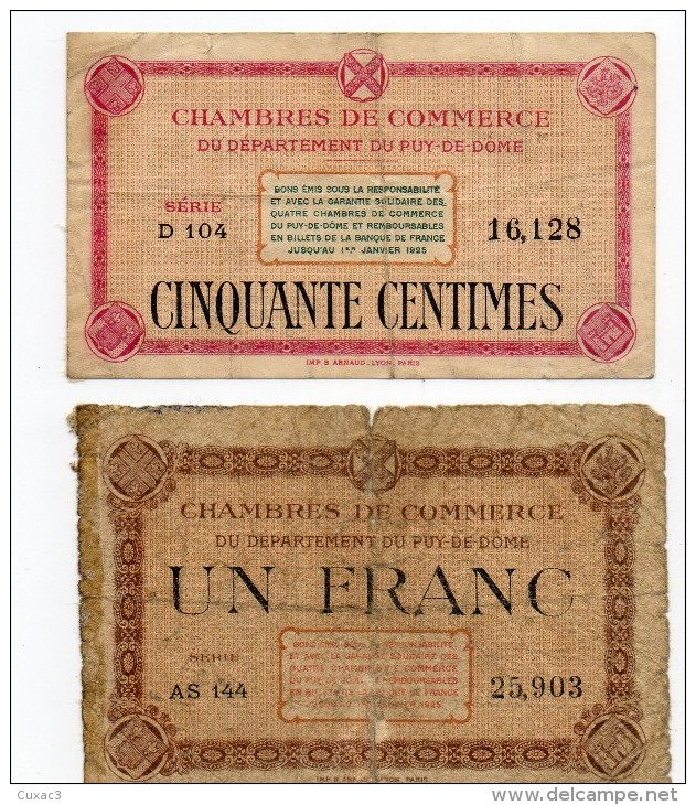 Puy De Dome - 1 Franc Et 50 Centimes - Cámara De Comercio