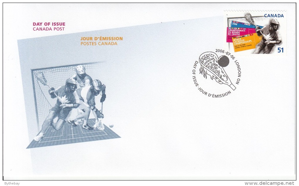 Canada FDC Scott #2161 51c 2006 World Lacrosse Championships - 2001-2010