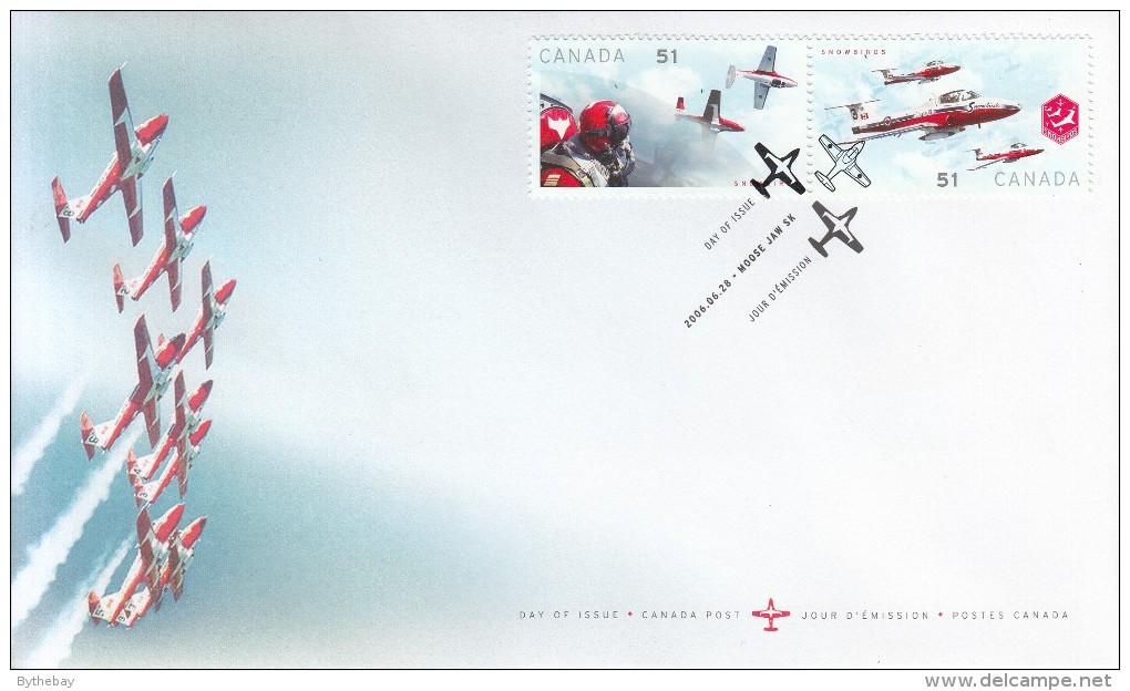 Canada FDC Scott #2159a Se-tenant Pair 51c Canadian Forces Snowbirds - 2001-2010