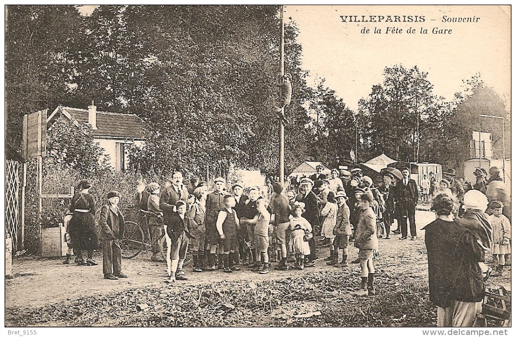 77 VILLEPARISIS LA FETE DE LA GARE MAT DE COCAGNE GROSSE ANIMATION EN 1924 - Villeparisis