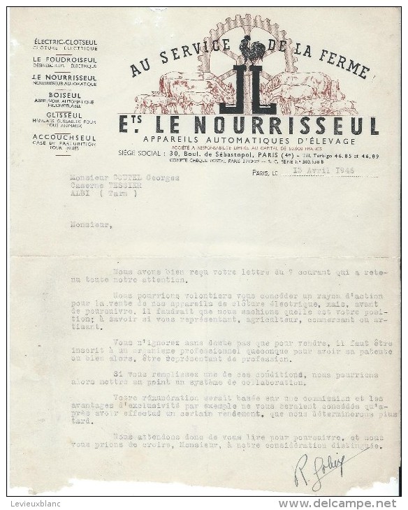 Appareils Automatiques D´élevage/ Ets Le Nourrisseul /Au Service De La Ferme/ Paris / 1946   VP690 - Agriculture