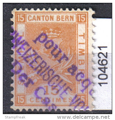 Steuermarke Bern 15 Centimes - Revenue Stamps