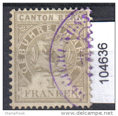 Steuermarke Bern 1 Franken - Revenue Stamps