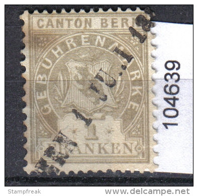 Steuermarke Bern 1 Franken - Revenue Stamps