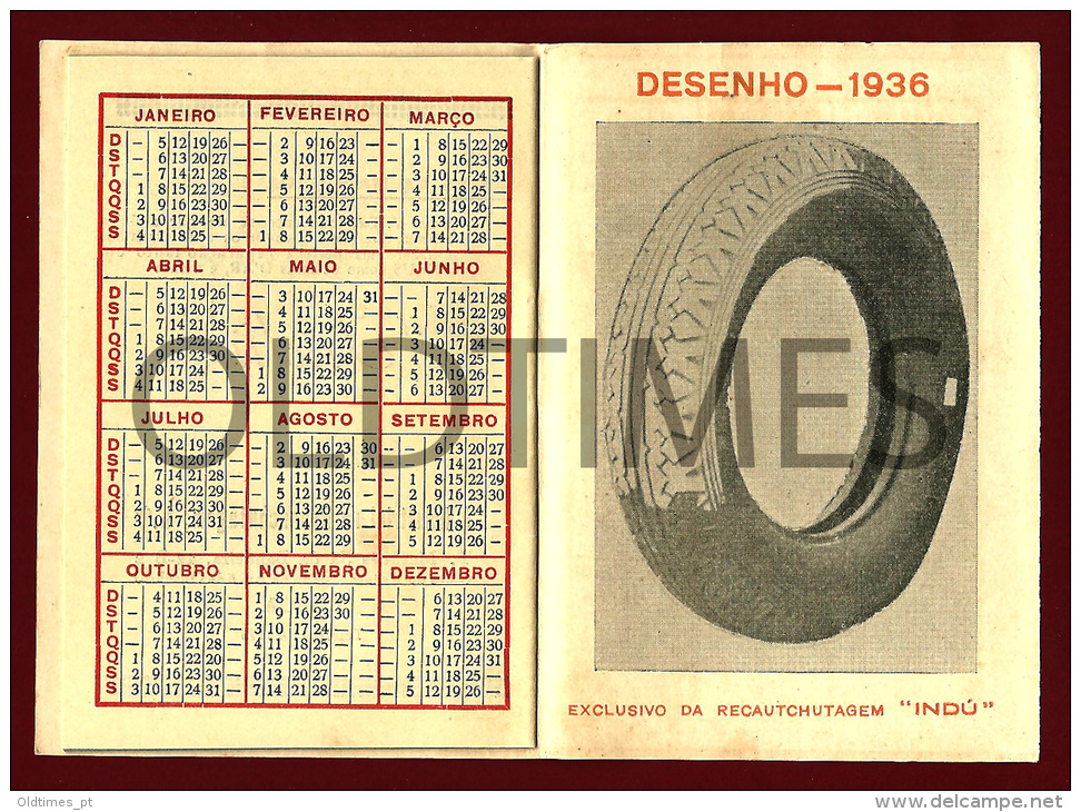 PORTUGAL - LISBOA - FABRICA DE RECAUCHUTAGEM DE PNEUS - INDU - TABELA DE PREÇOS - CALENDÁRIO 1936 ADVERTISING - Advertising