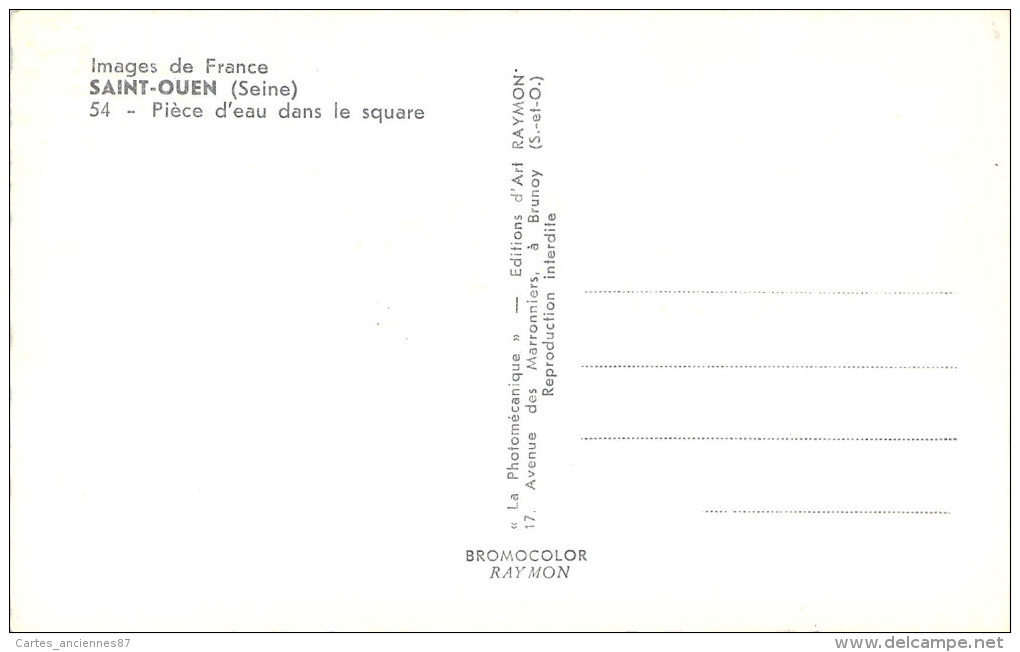 CPSM (format Cpa) Saint-Ouen Pièce D'eau Dans Le Square (animée) E510 - Saint Ouen