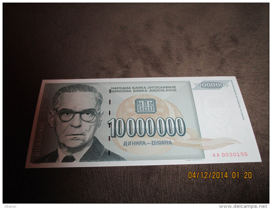 Yugoslavia 10.000.000 Dinara 1993.UNC - Yougoslavie