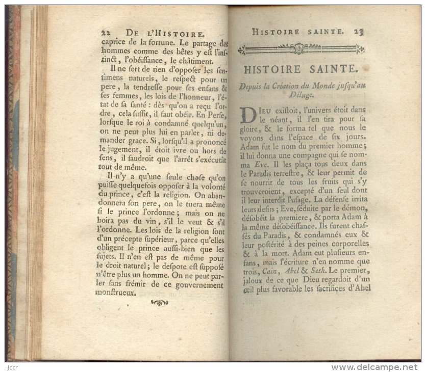 Cours D´études Des Jeunes Demoiselles Par L´Abbé Fromageot - Tome 2 - Histoire - 1772 - 1701-1800