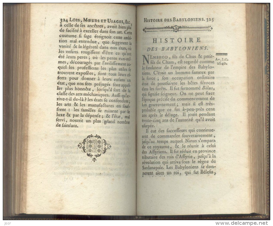 Cours d´études des Jeunes Demoiselles par l´Abbé Fromageot - Tome 2 - Histoire - 1772