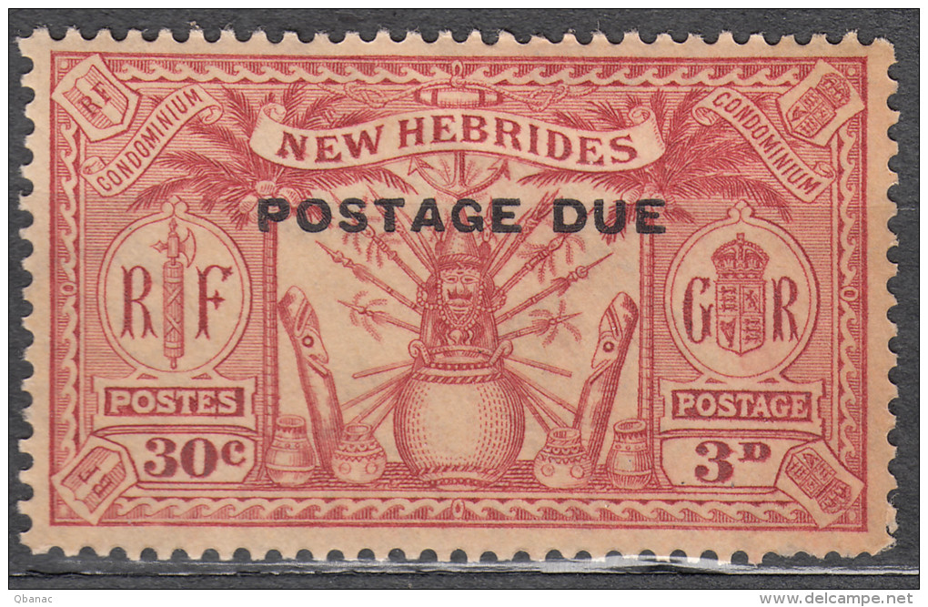 New Hebrides 1925 Timbre Taxe Yvert#8 Yellowish, Mint Never Hinged - Nuevos