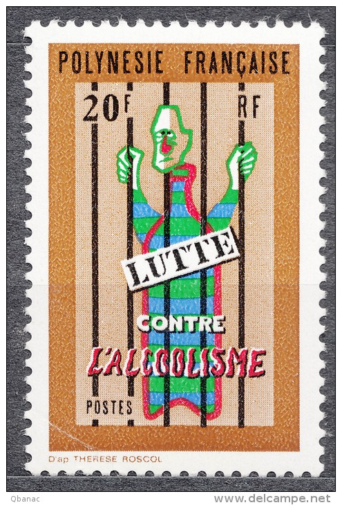 French Polynesia 1972 Yvert#92 Folded, Mint Never Hinged - Ungebraucht