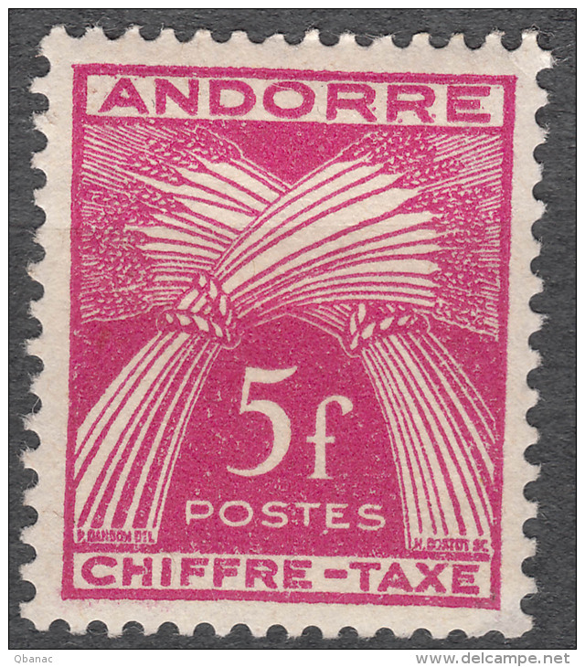 Andorra Timbre Taxe Yvert#29 Mint Hinged - Unused Stamps