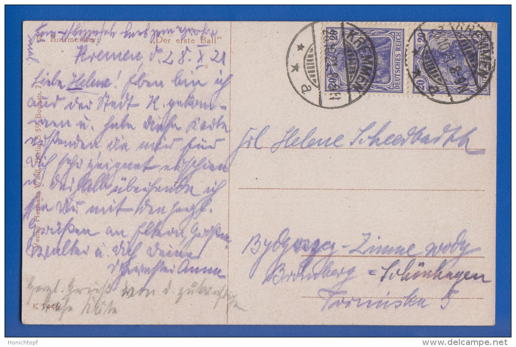 Malerei; Borrmeister R.; Der Erste Ball; 1921 Stempel Kremmen - Borrmeister, R.