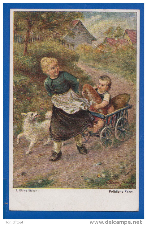 Malerei; L. Blume Siebert; Fröhliche Fahrt; 1918 - Borrmeister, R.