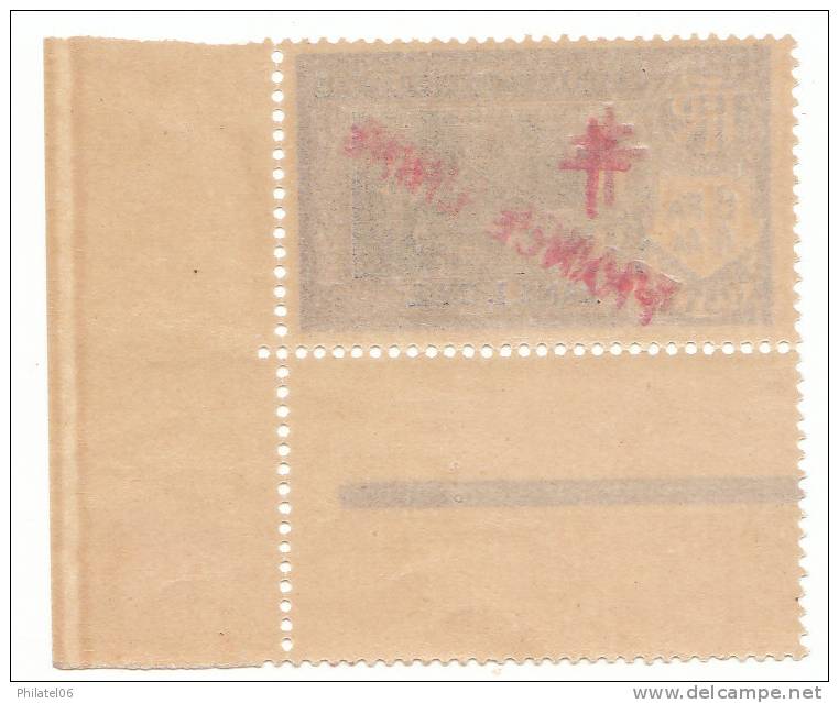 INDE FRANCAISE  SUPERBE SURCHARGE DOUBLE RECTO-VERSO - Unused Stamps