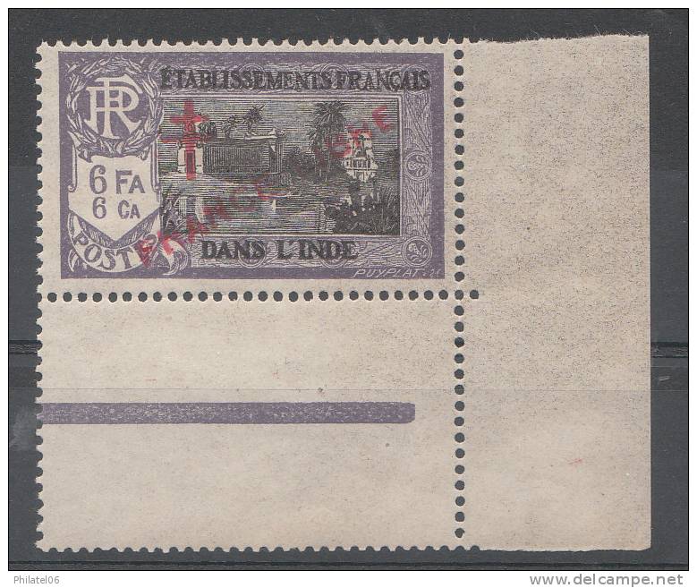 INDE FRANCAISE  SUPERBE SURCHARGE DOUBLE RECTO-VERSO - Unused Stamps