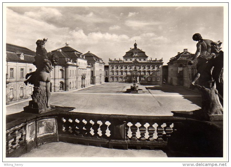 Ludwigsburg - S/w Residenzschloß Innenhof - Ludwigsburg