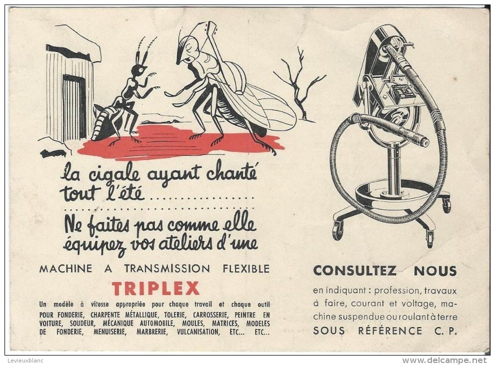 Machine à Transmission Flexible/ TRIPLEX/Limes Et Fraises Rotatives/ Bd Richard Lenoir/Paris /Vers 1955 VP702 - Petits Métiers