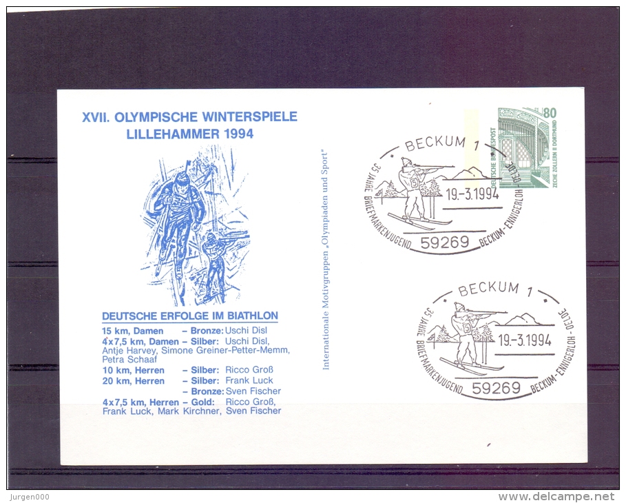 Deutsche Bundespost - 35 Jahre  Briefmarkenjugend - Beckum 19/3/1994 (RM7009) - Invierno 1994: Lillehammer