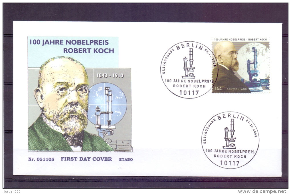 Deutschland - 100 Jahre Nobelpreis Robert Koch - Erstausgabe Berlin 3/11/2005  (RM7220) - Nobelpreisträger